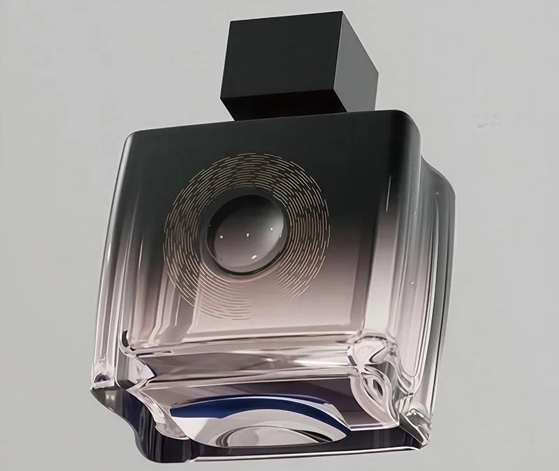 Frasco de vidro fosco azul escuro luxuoso de alta qualidade de 50ml