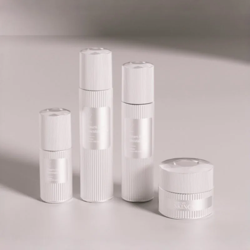 Linha luxuosa da listra garrafa de vidro original de fundo grosso personalizada de vidro da garrafa cosmética