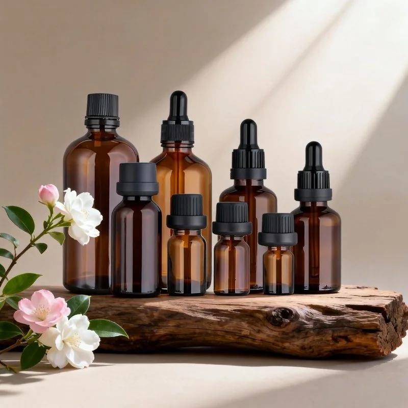 5ml, 10ml, 15ml, 20ml, 30ml, 50ml, 100ml, 150ml Amber Round Glass Dropper Bottles,Essential oil dispensing bottle