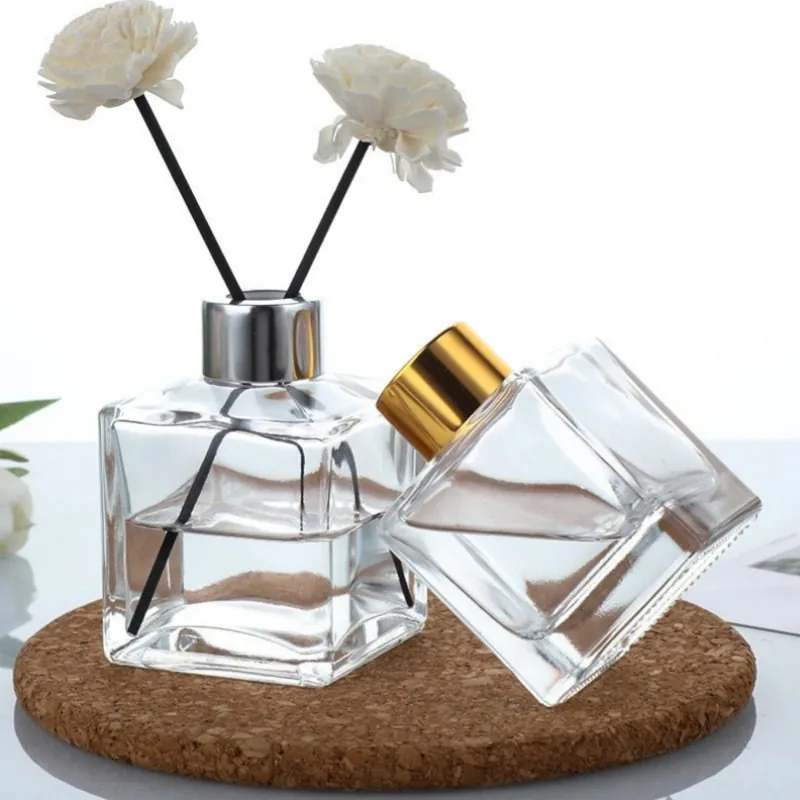 50ml 100ml 150ml 200ml 250ml Luxury Fragrance Diffuser Bottle Transparent Square