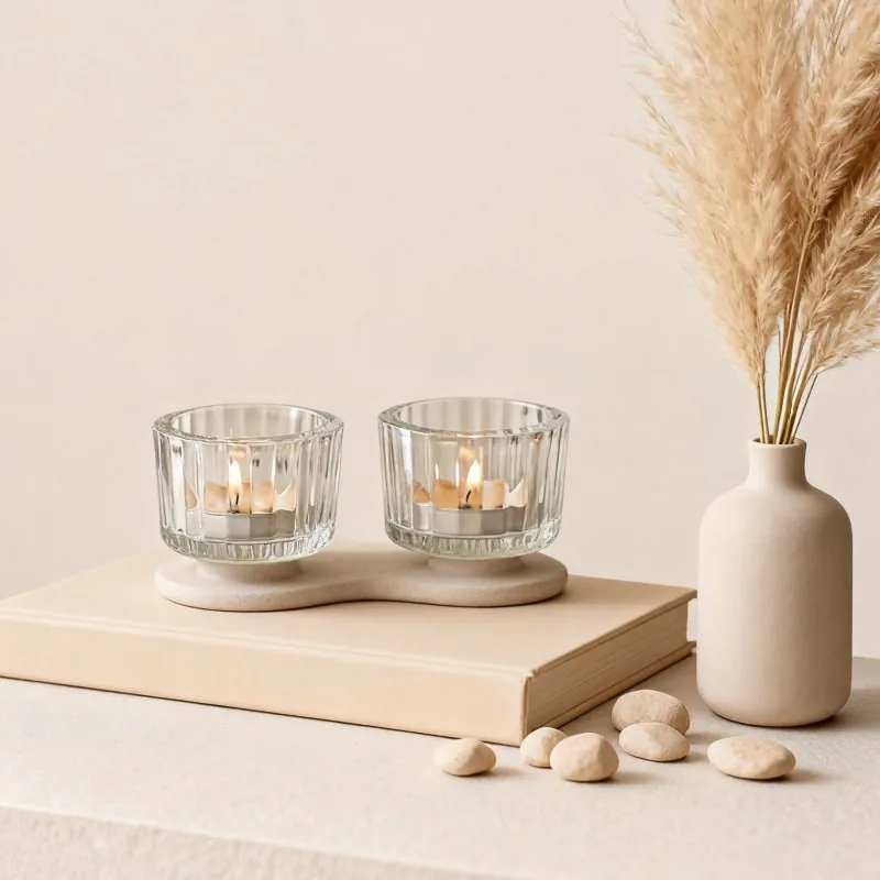 China Hot Selling Refillable Glass Empty Candle Cup Ornament