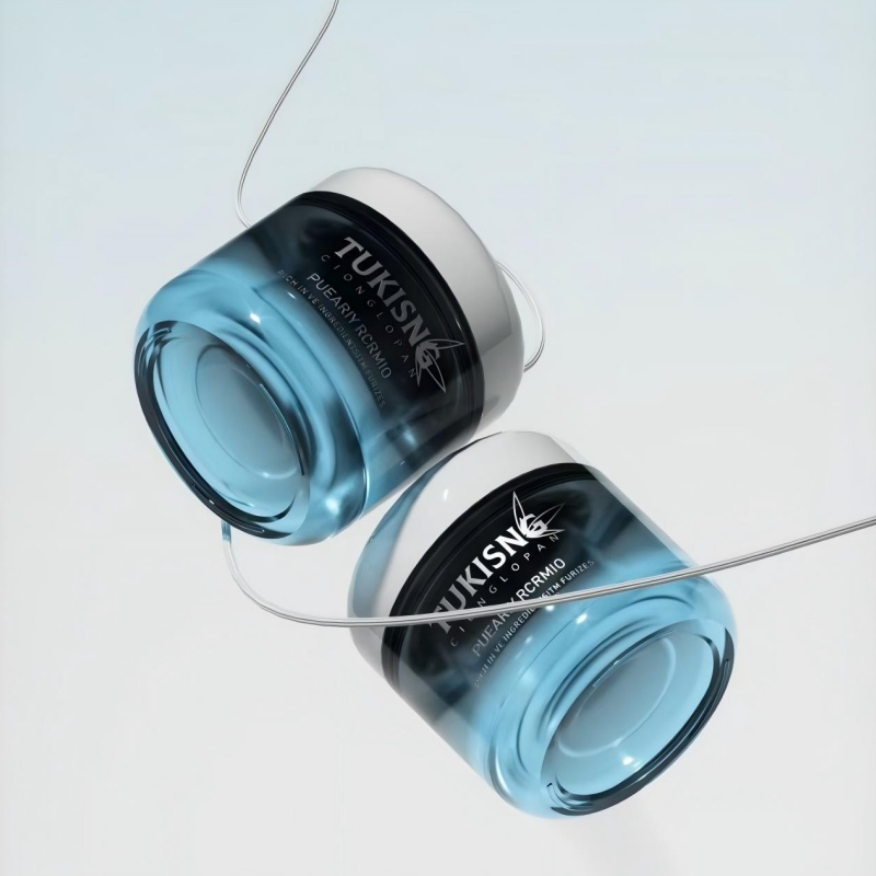 50g cylindrical glass facial cream jar with gasket