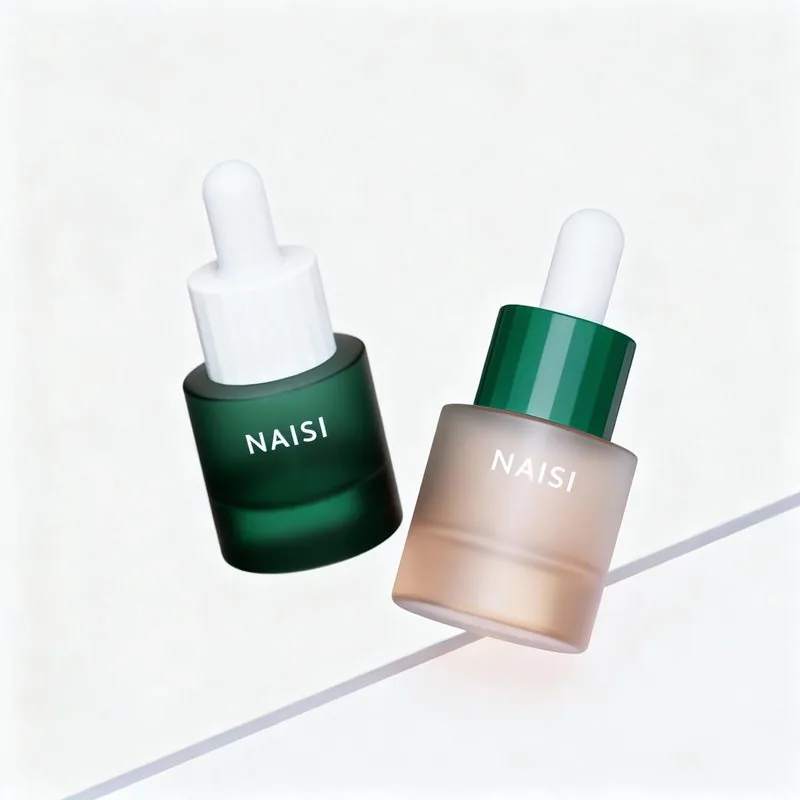 Yeşil Cam 20ml Damlalık Şişeler Cam Kalın Alt Pipet Şişesi