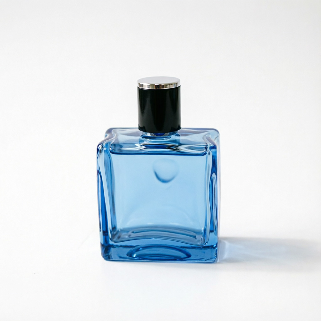 50ml Clear Square flacon de parfum with Silver Cap