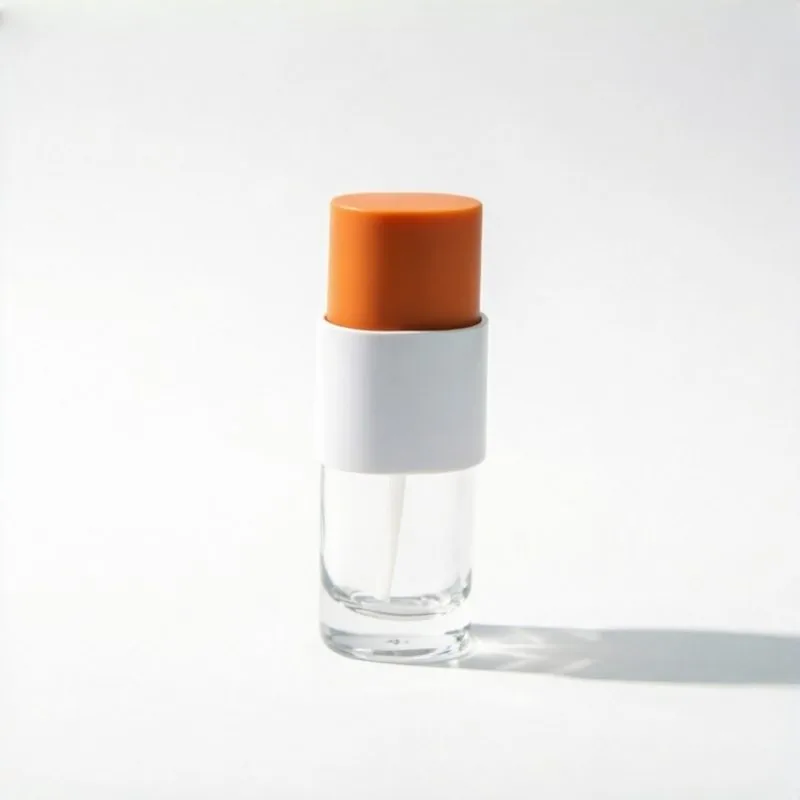 30ml Clear Cylindrical cam fondöten şişesi with Orange Matte Cap