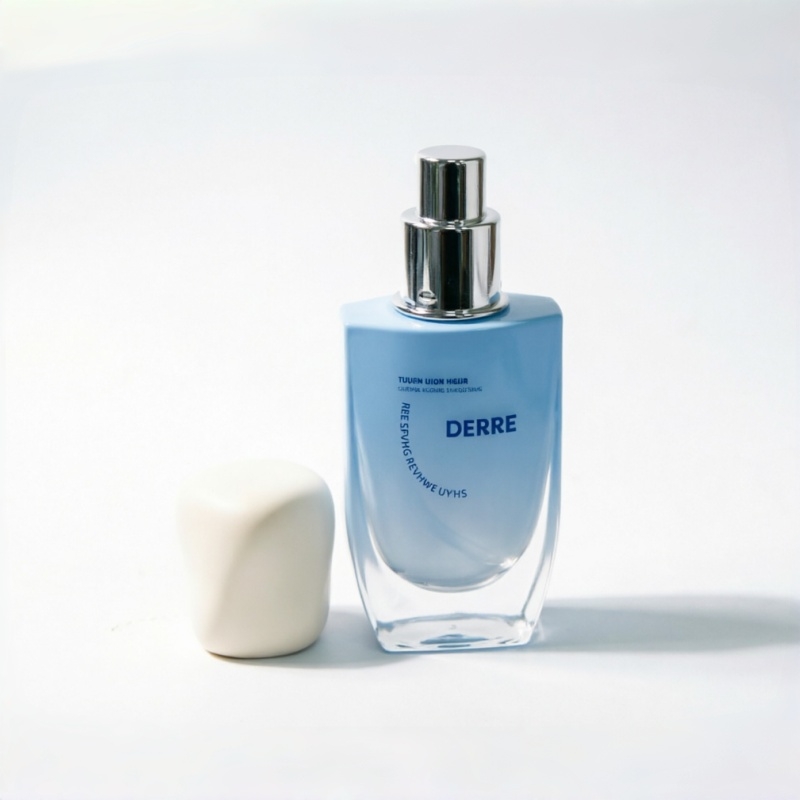 50ml Blue Gradient Square ガラスファンデーションボトル 付き Cream Twist Cap