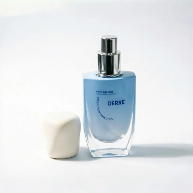 50ml Blue Gradient Square cam fondöten şişesi with Cream Twist Cap