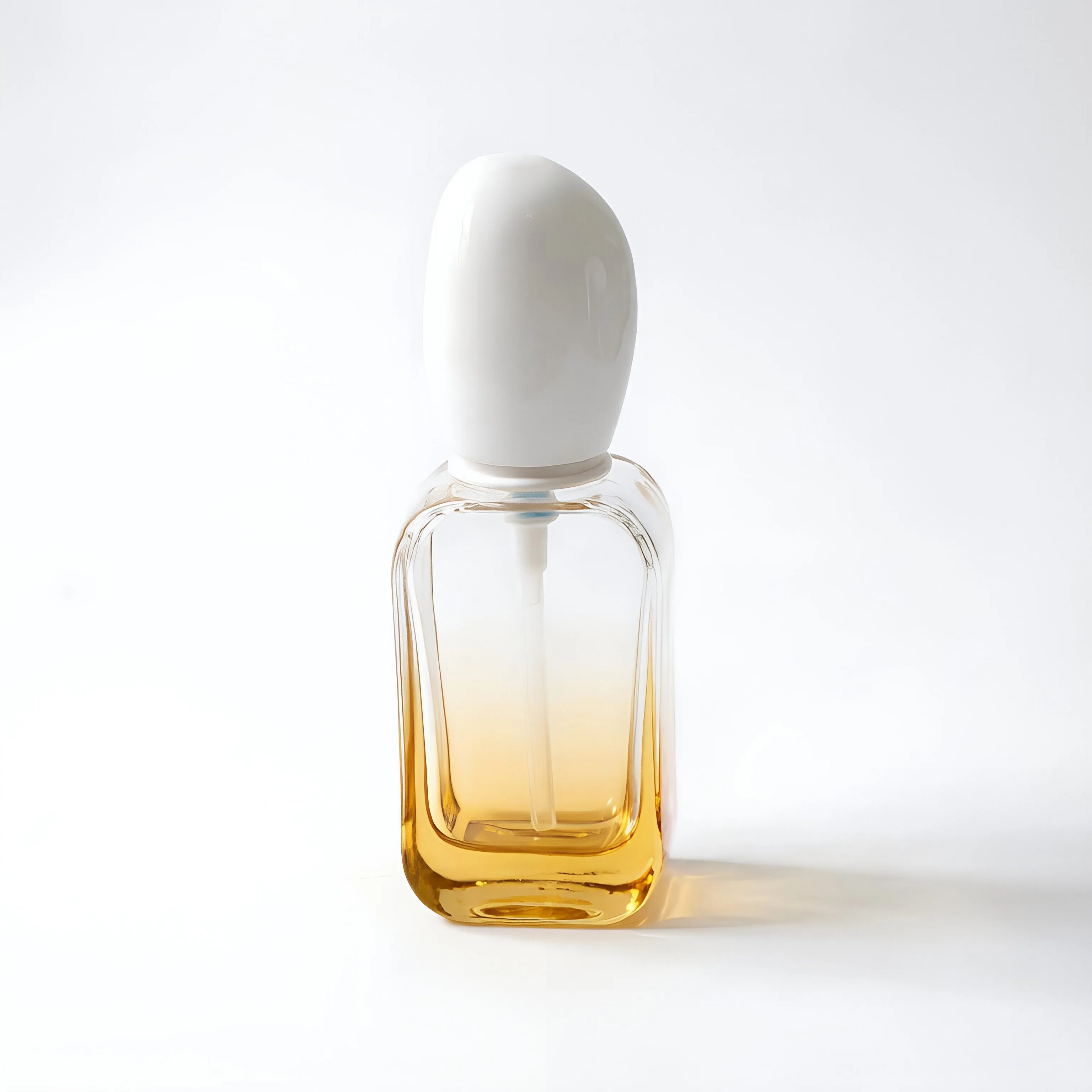 Clear Glass Perfume Oil şişe with Gold Base