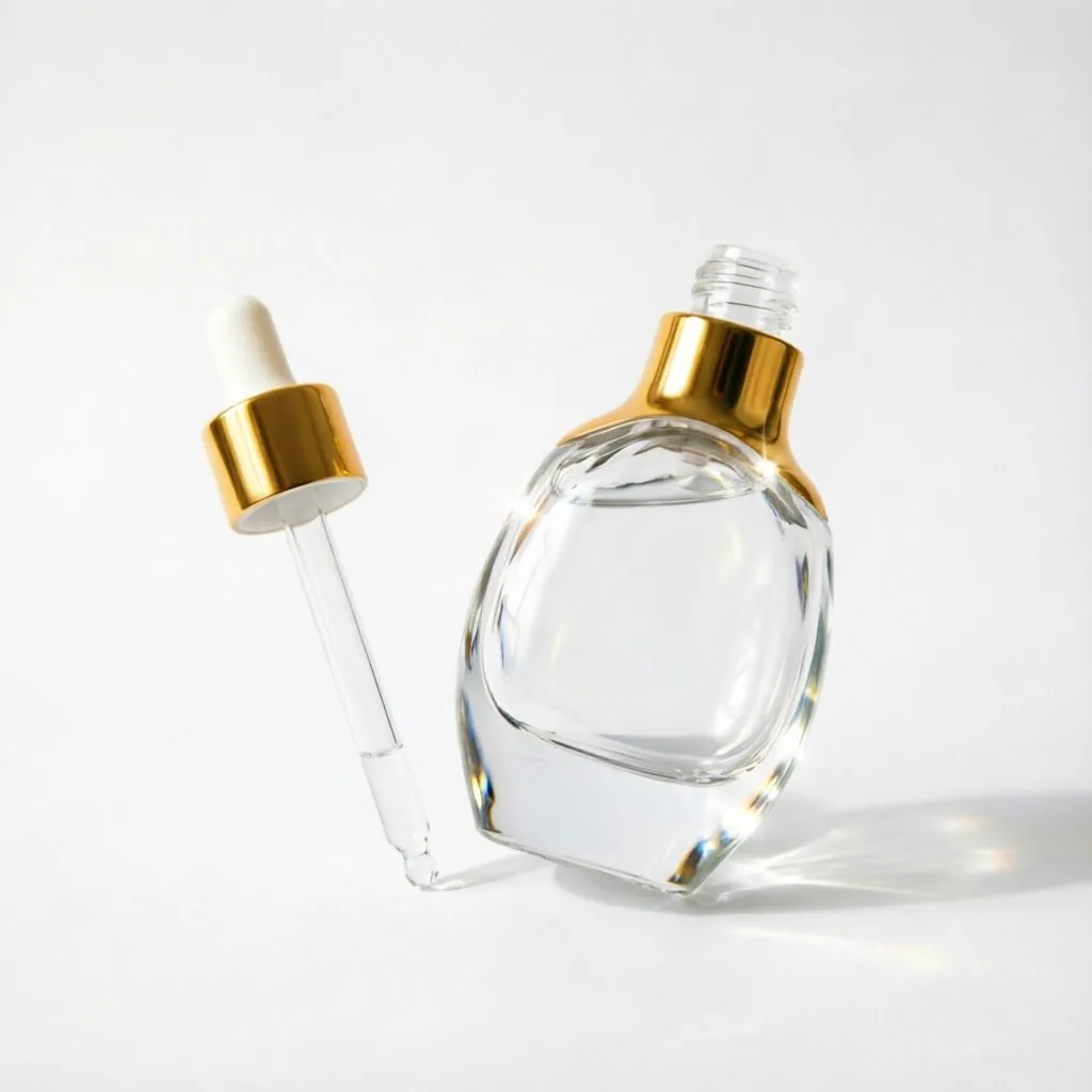 Clear Round Glass Essential Oil Dropper şişe