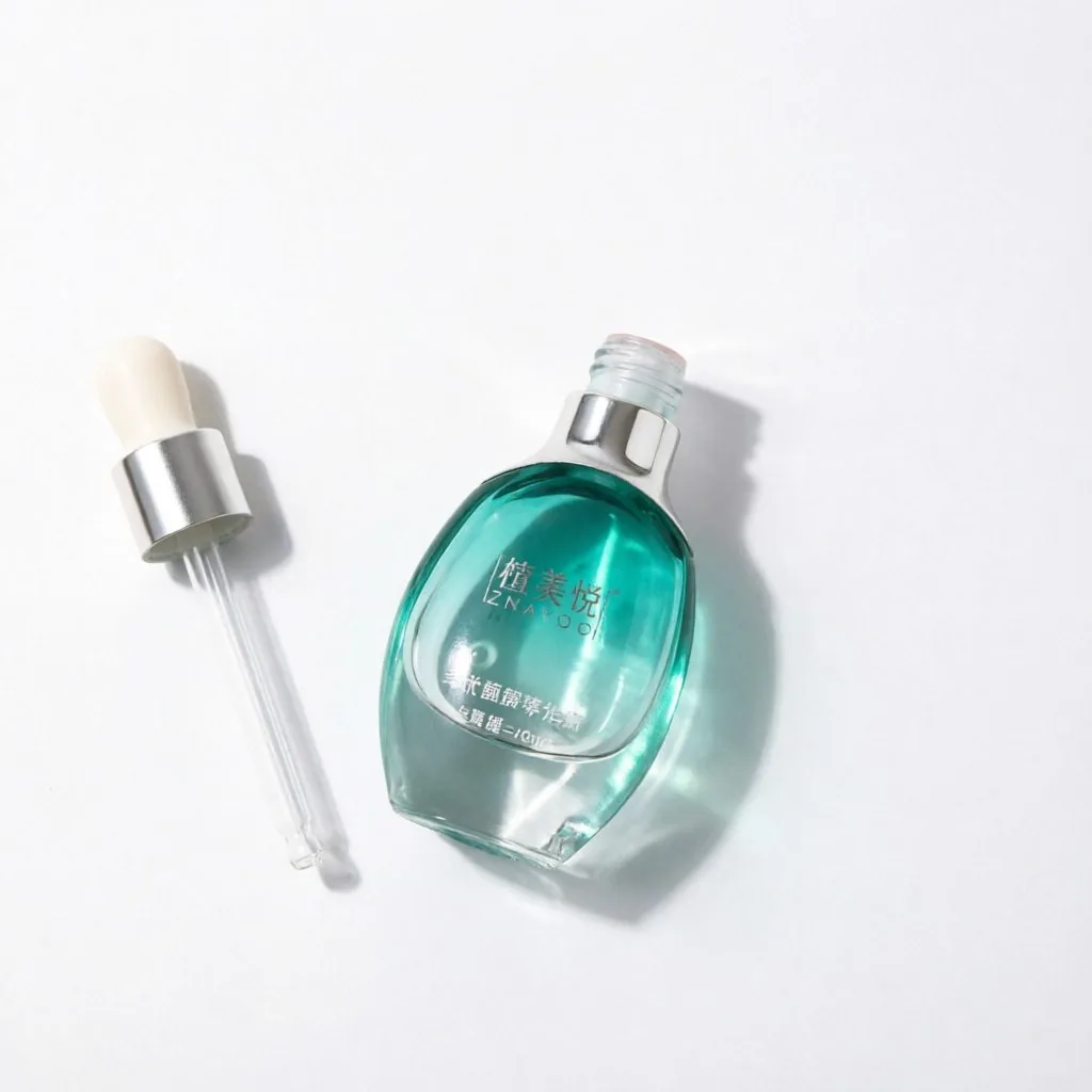 Aqua Blue Glass Serum Dropper şişe