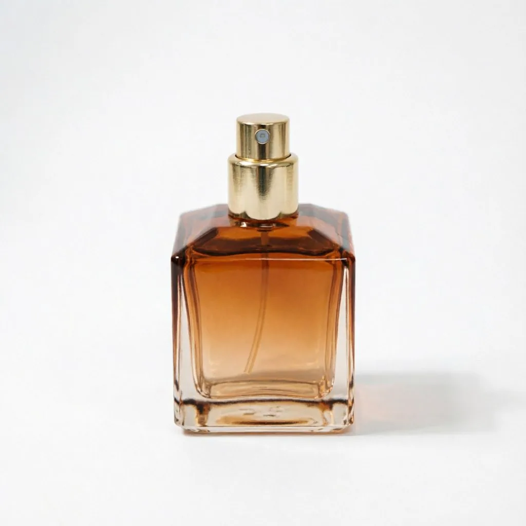 Brown Glass Perfume Bottle with Gold Cap