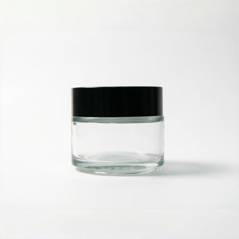 Wide Mouth Glass Cremetiegel mit Black Lid