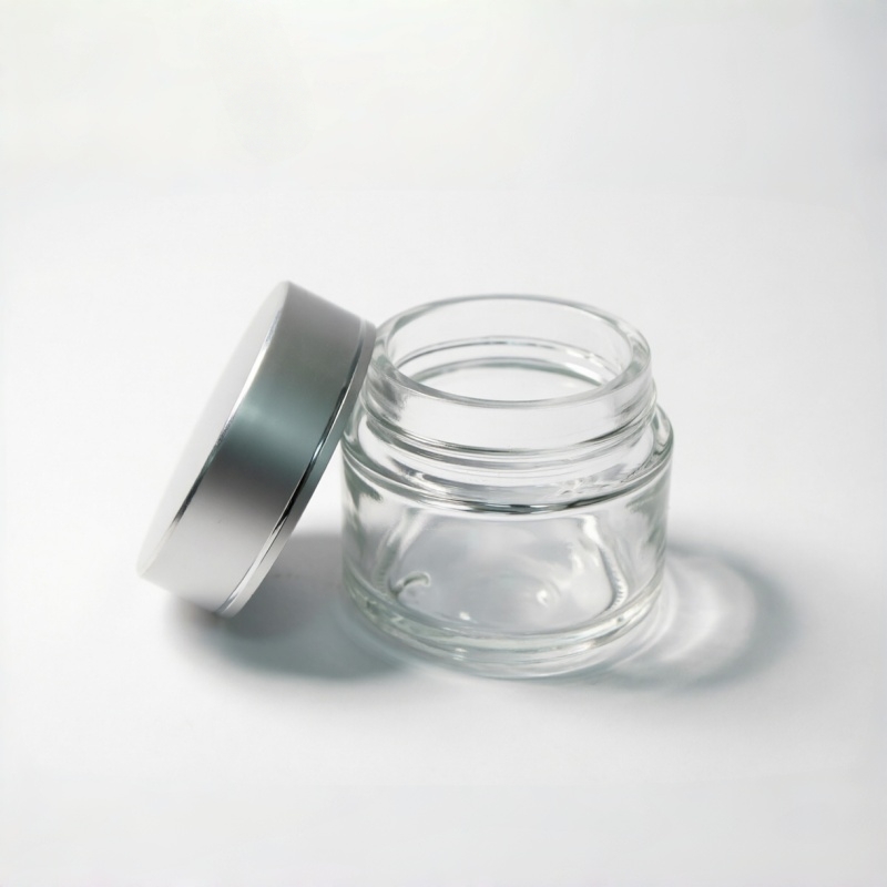 klar mattiert Cosmetic Cremetiegel mit Silver Lid