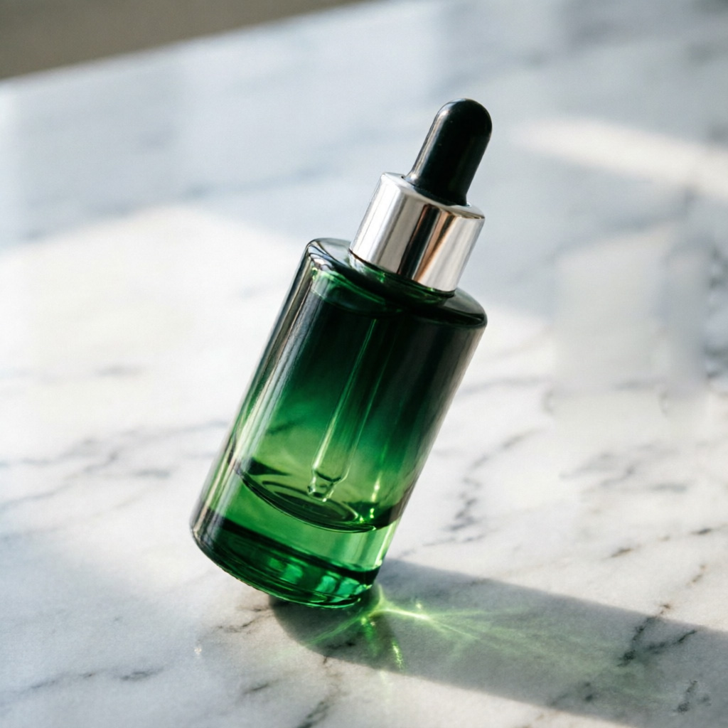 Green Gradient Glass Serumflasche