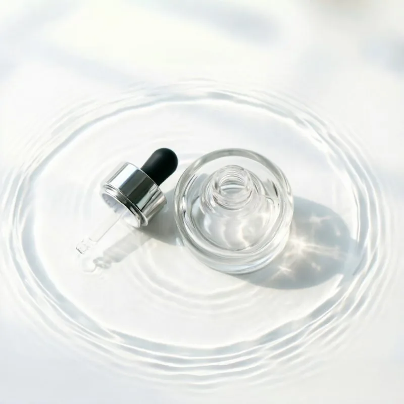 Round Clear Glass Serum Dropper Bottle 30ml