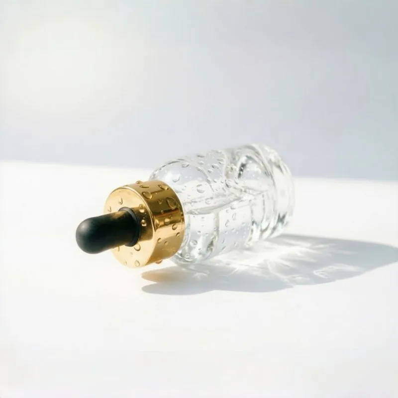 Clear Glass Roller Bottle with Gold Cap 30ml