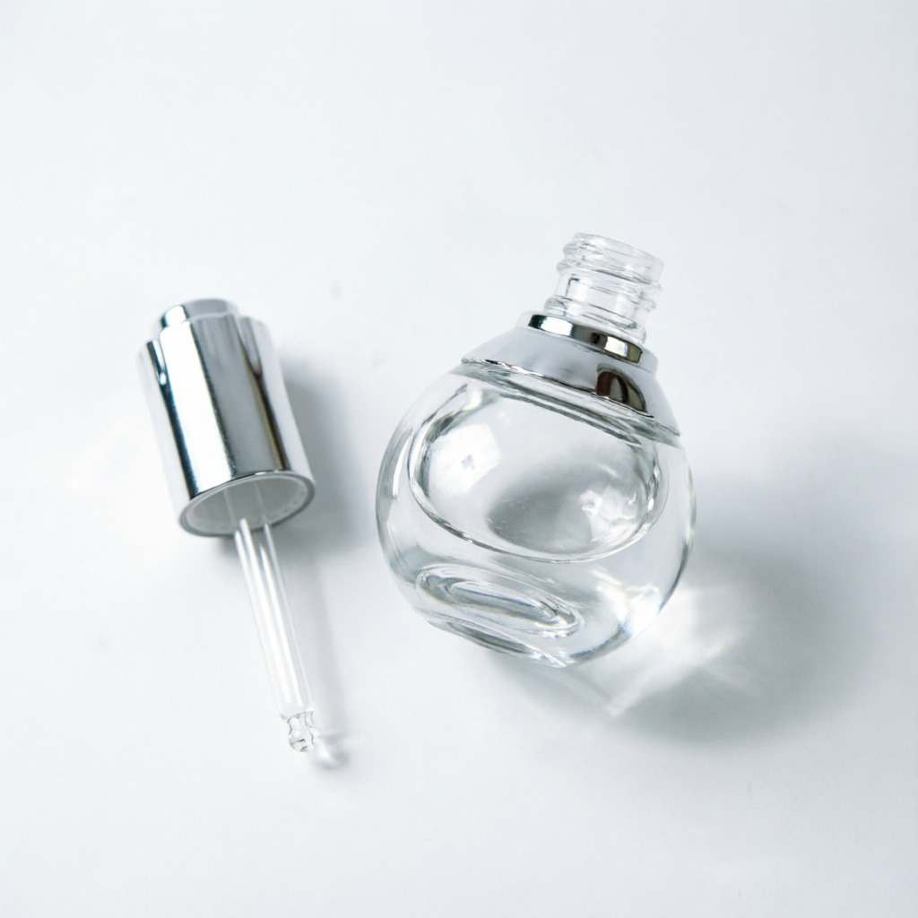 Round Glass Aromatherapy Bottle with Silver Cap 30ml