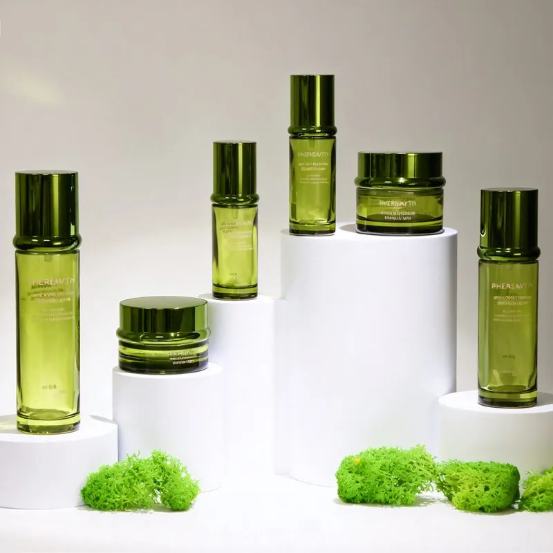 a garrafa 100ml cosmética de vidro que empacota 30g 50g Skincare range o costume