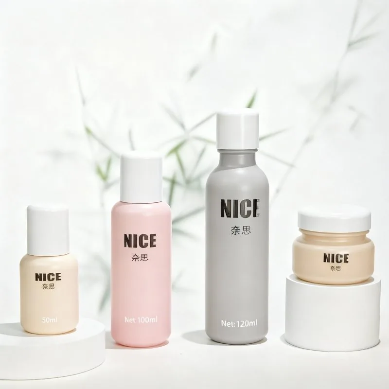 Garrafa cosmética sustentável de fábrica de 50ml, embalagem reciclável para cuidados com a pele, garrafas cosméticas vazias