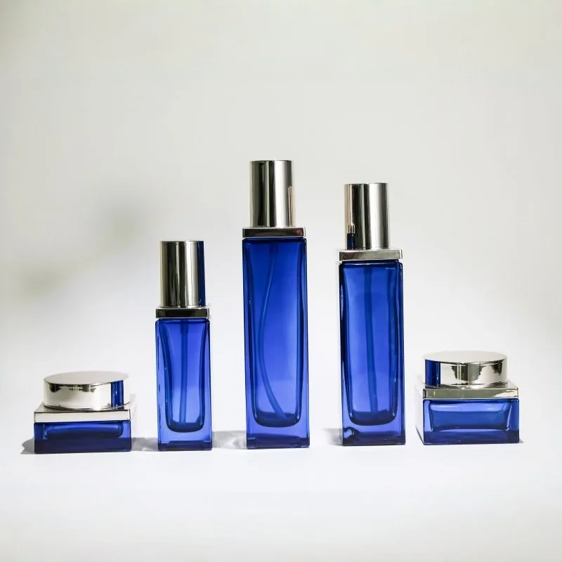 Frasco cosmético quadrado de 100ml 50g frasco de creme vazio de vidro