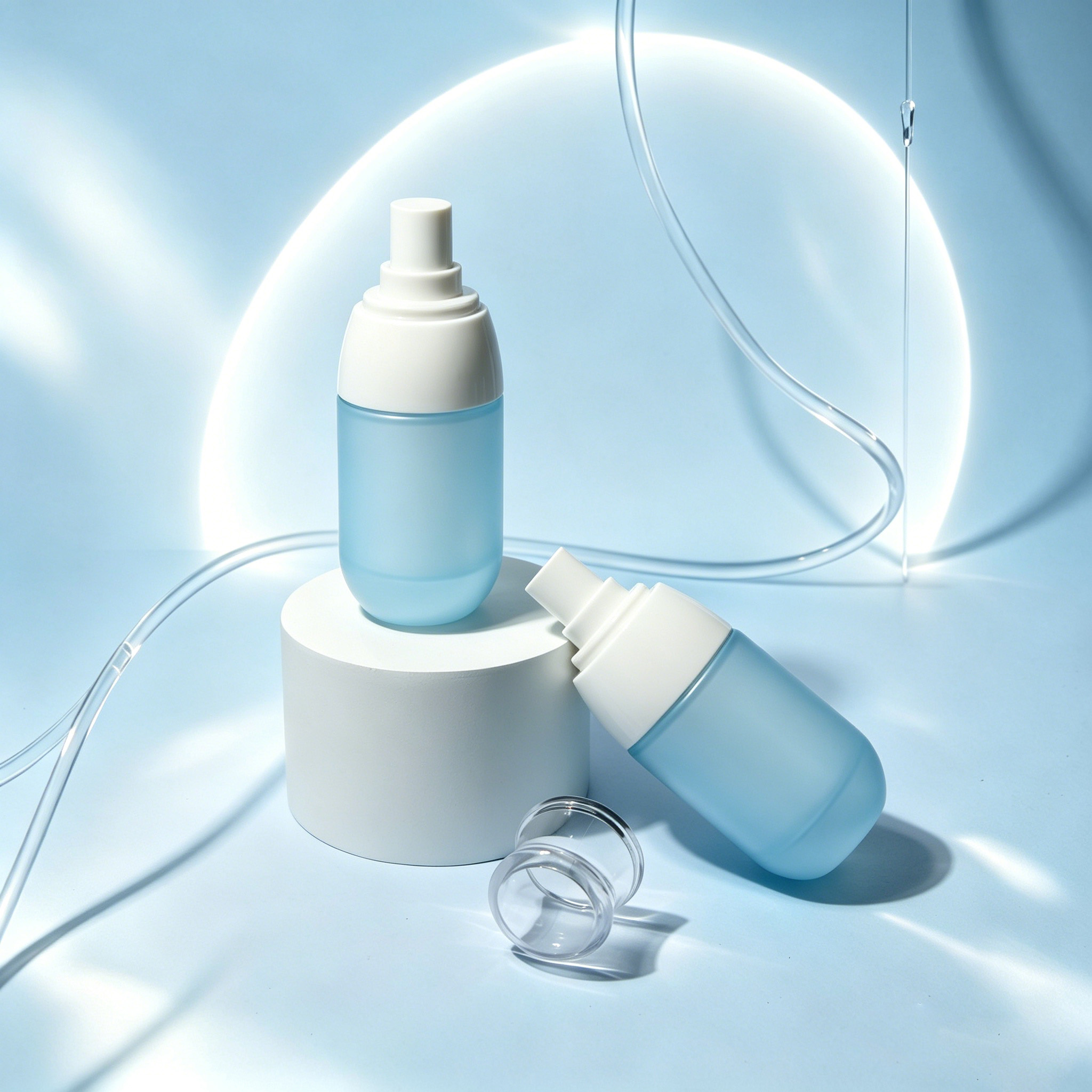 Light Blue Glass Spray Bottle 30ml