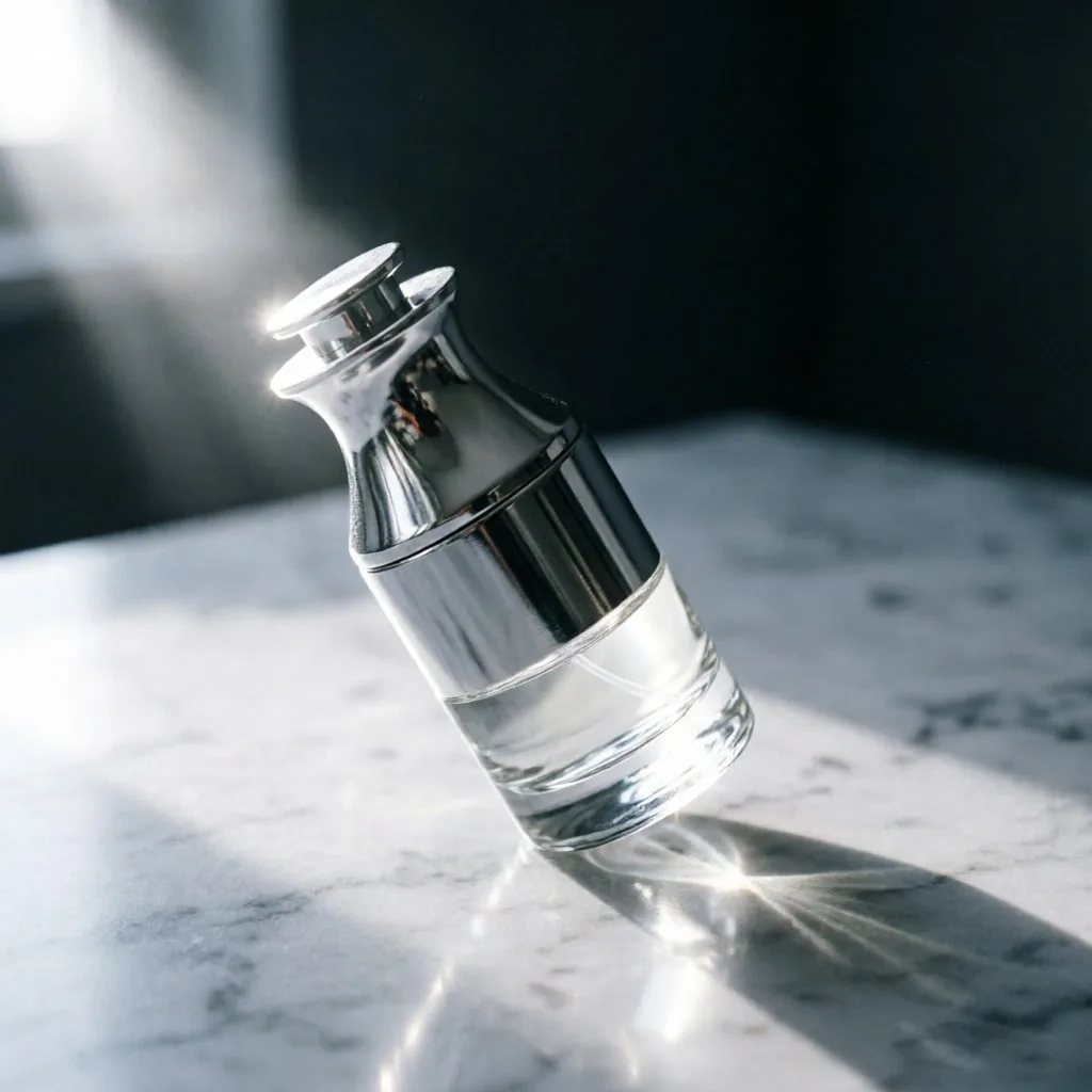 Luxury Silver Glass Serum Bottle