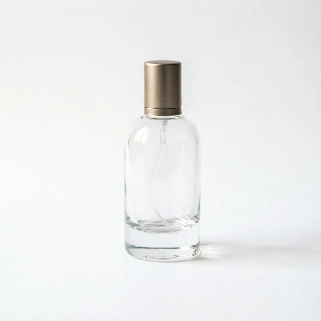 Oval Clear Glass Perfume Bottle with Metallic Cap 15ml 30ml 50ml 100ml