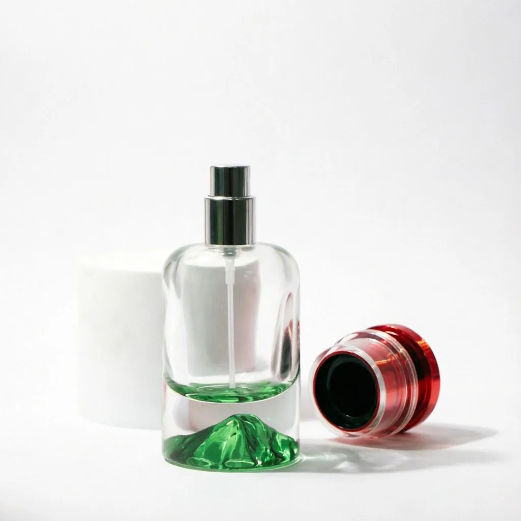 Creative Mountain Landscape Glass parfüm şişesi with Red Cap 50ml