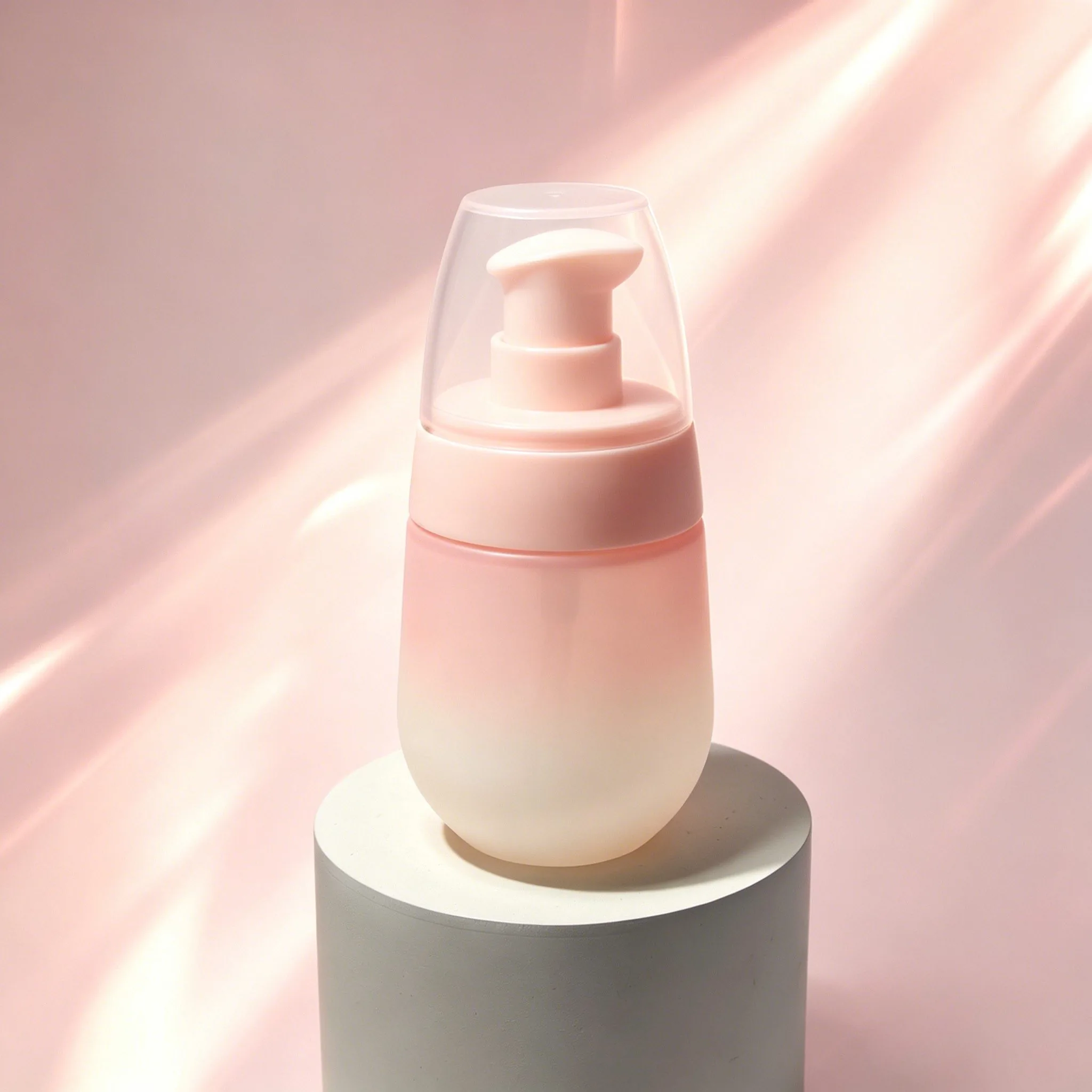 Pink Gradient Frosted Glass Lotion Bottle 30ml