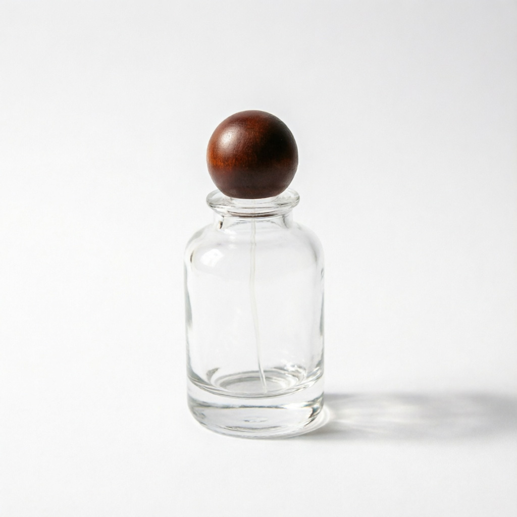 Clear Round Glass Perfume Bottle with Colorful Ball Cap 30ml 50ml 100ml
