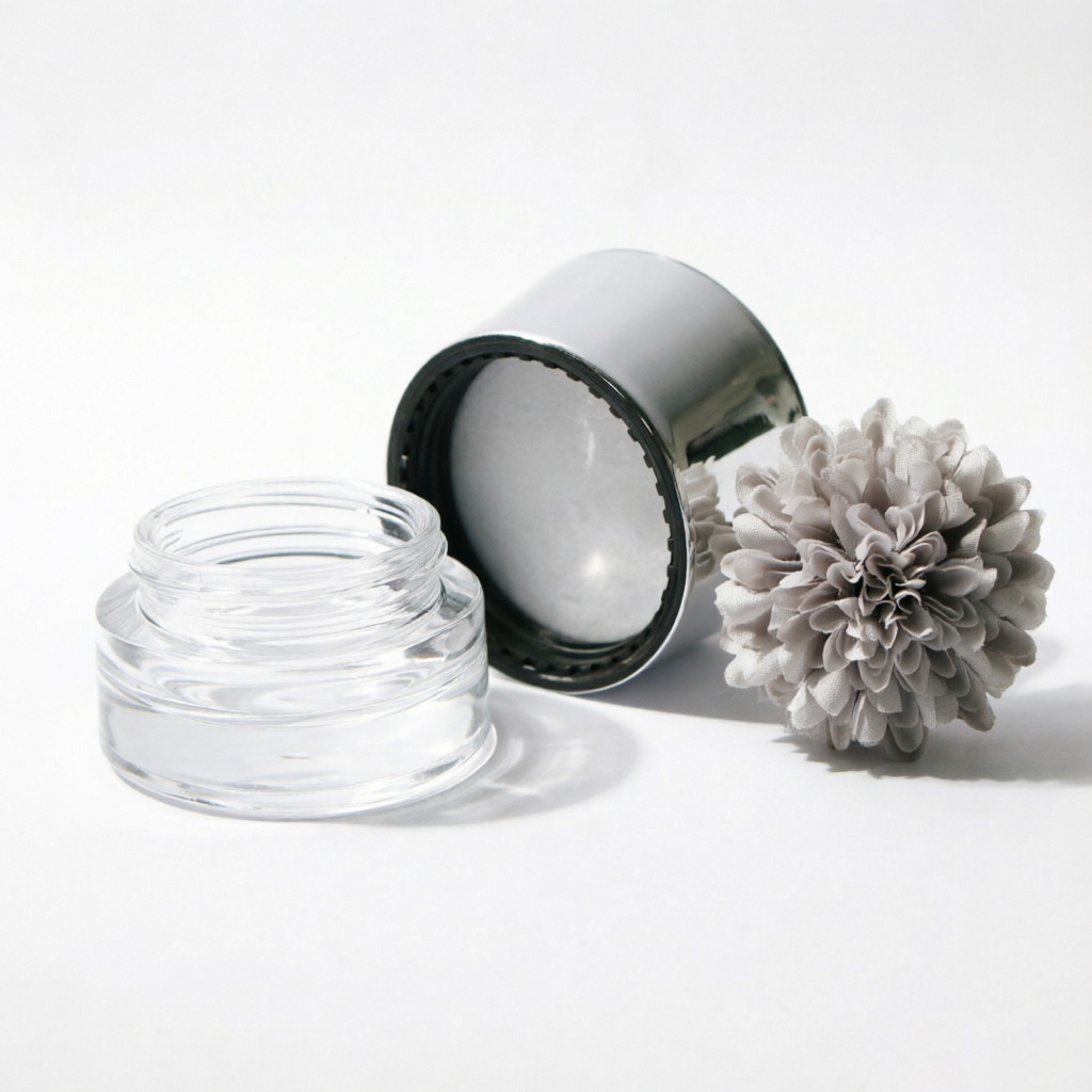 10g Clear Glass Cream Jar with Silver Lid