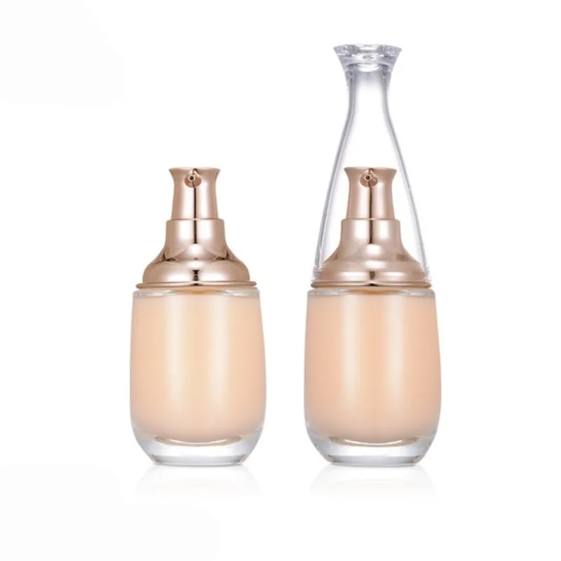 40ml oval şeffaf cam şişe Fondöten sıvı şişesi