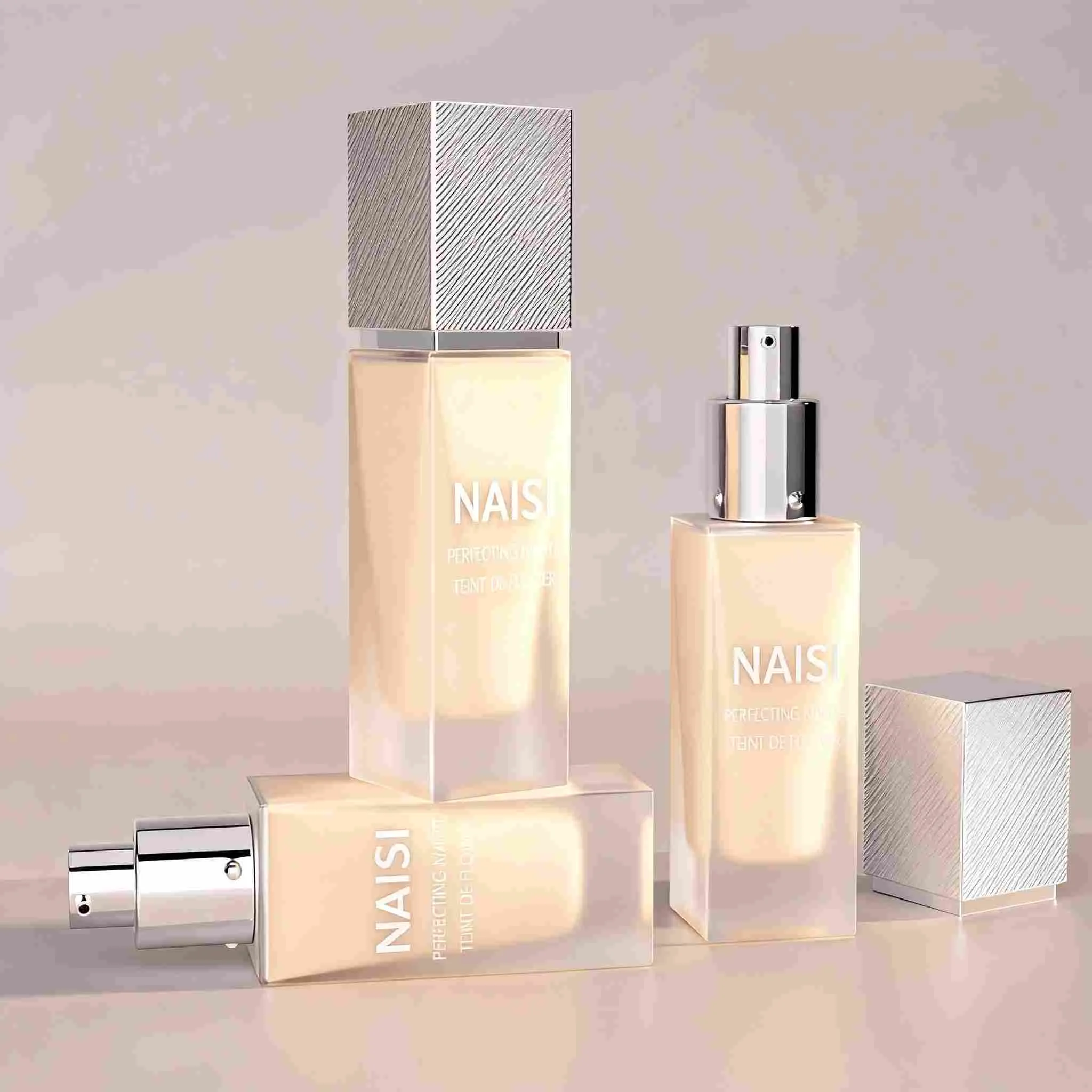 Kare 30ml Kozmetik Fondöten Losyon Pompa Şişesi