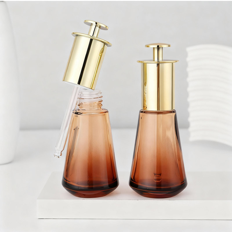 30ml 50ml Glass conical squeeze pump dropper for dispensing essential oil bottles