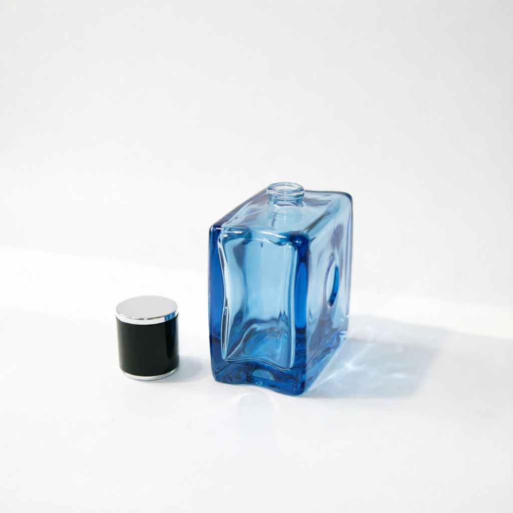 50ml Clear Square flacon de parfum with Silver Cap