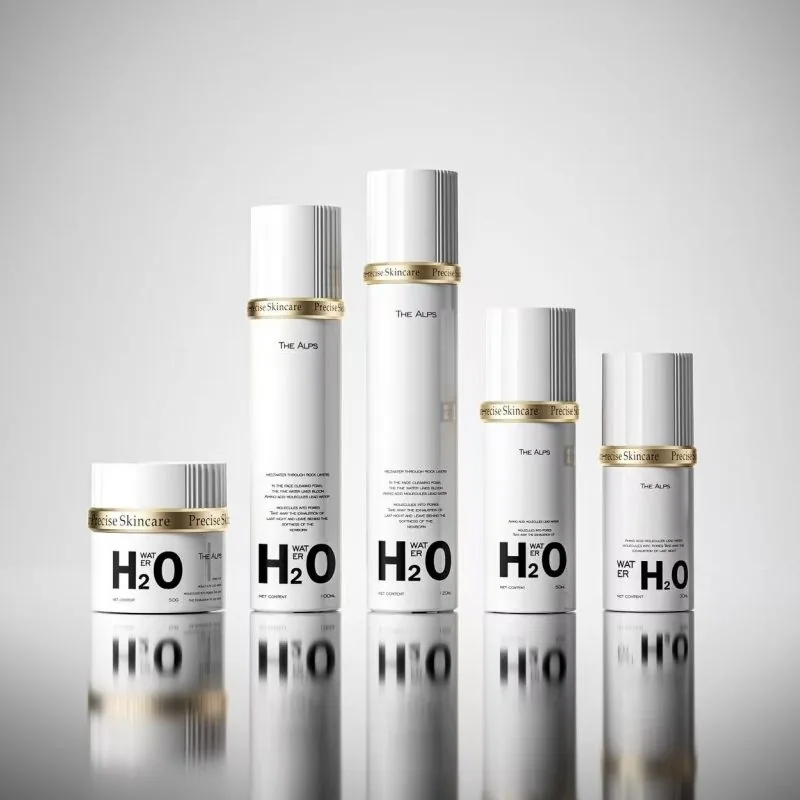 Soft Pink Square Glass Cosmetic Bottle Set 30ml 50g