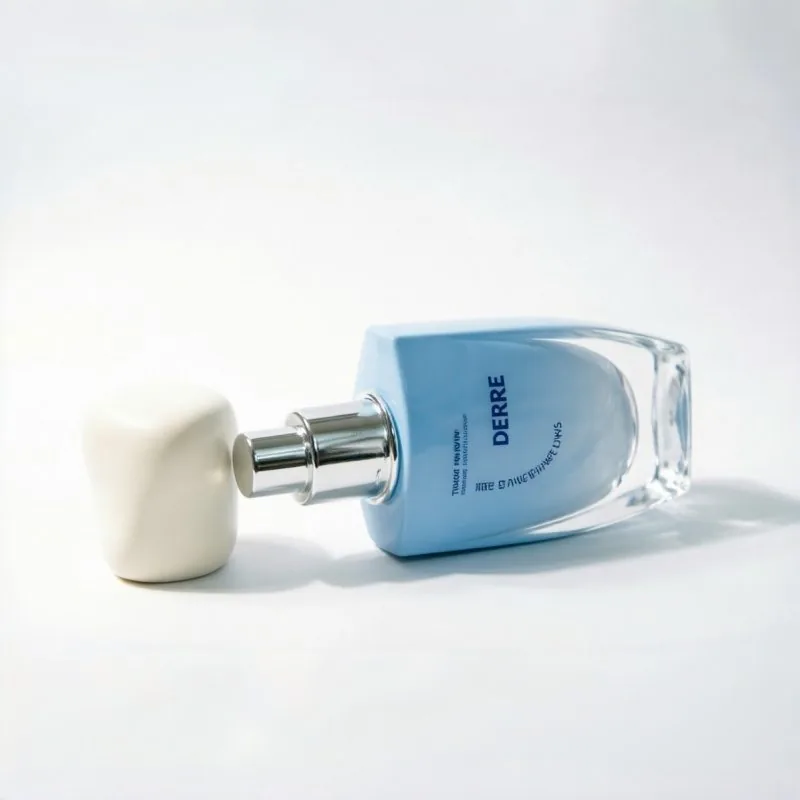50ml Blue Gradient Square cam fondöten şişesi with Cream Twist Cap