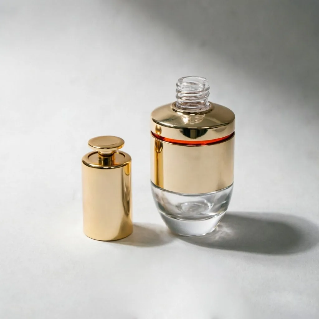 Clear Glass Serum şişe with Gold Pump