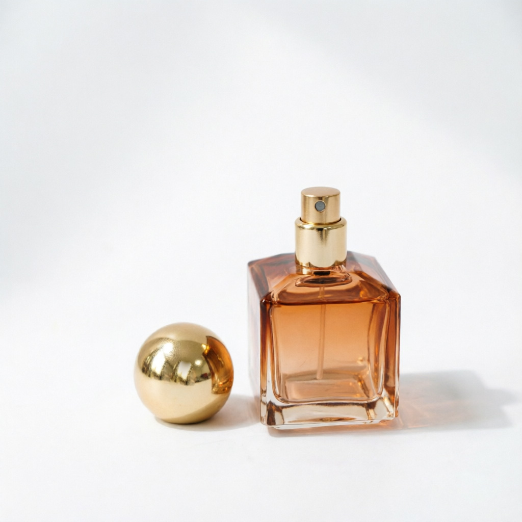 Brown Glass Parfümflasche mit Gold Cap