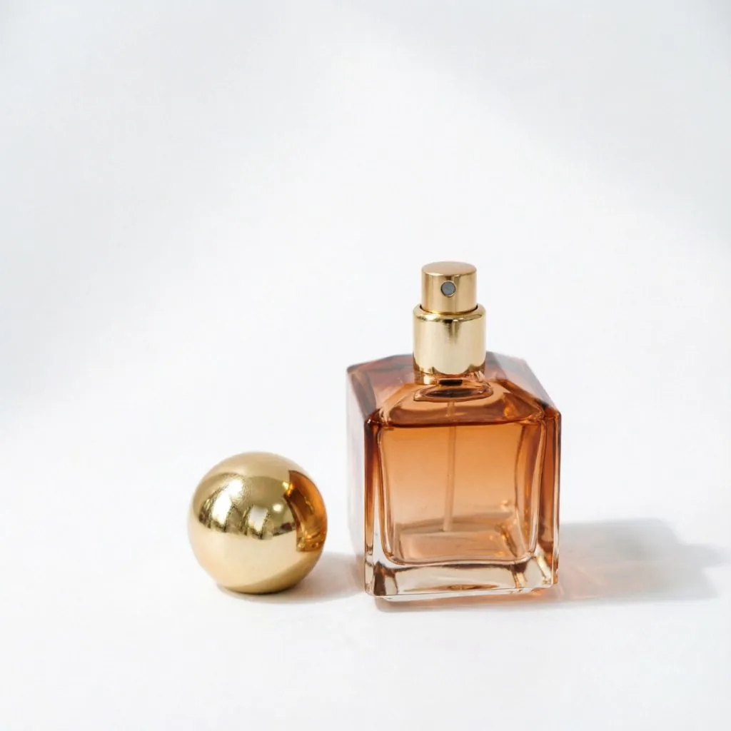 Brown Glass Perfume Bottle with Gold Cap