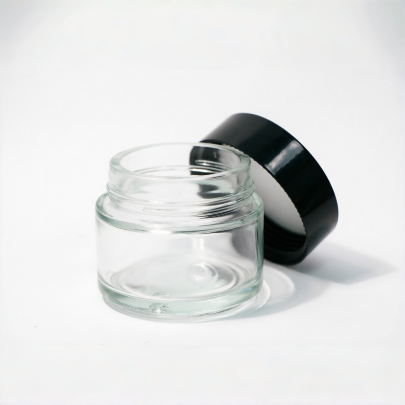 Wide Mouth Glass Cremetiegel mit Black Lid