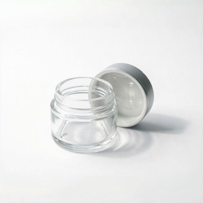 klar mattiert Cosmetic Cremetiegel mit Silver Lid