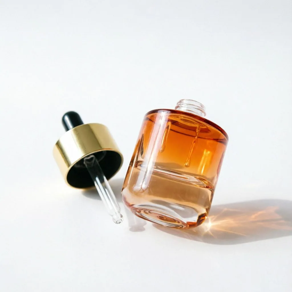 Amber Glass Dropper Bottle with Gold Cap