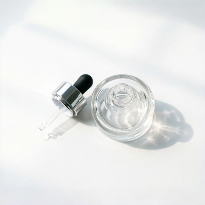 Round Clear Glass Serum Dropper Bottle 30ml