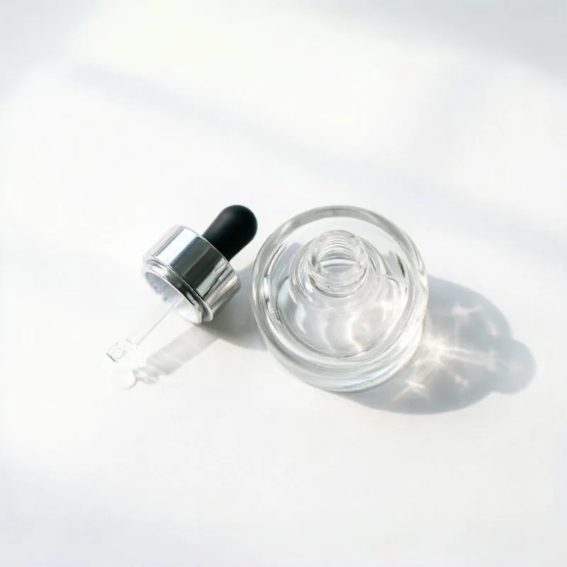 Round Clear Glass Serum Dropper Bottle 30ml