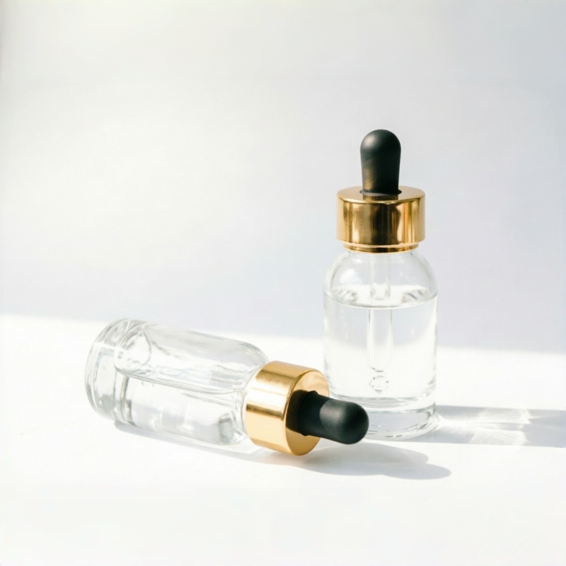 Clear Glass Roller Bottle with Gold Cap 30ml