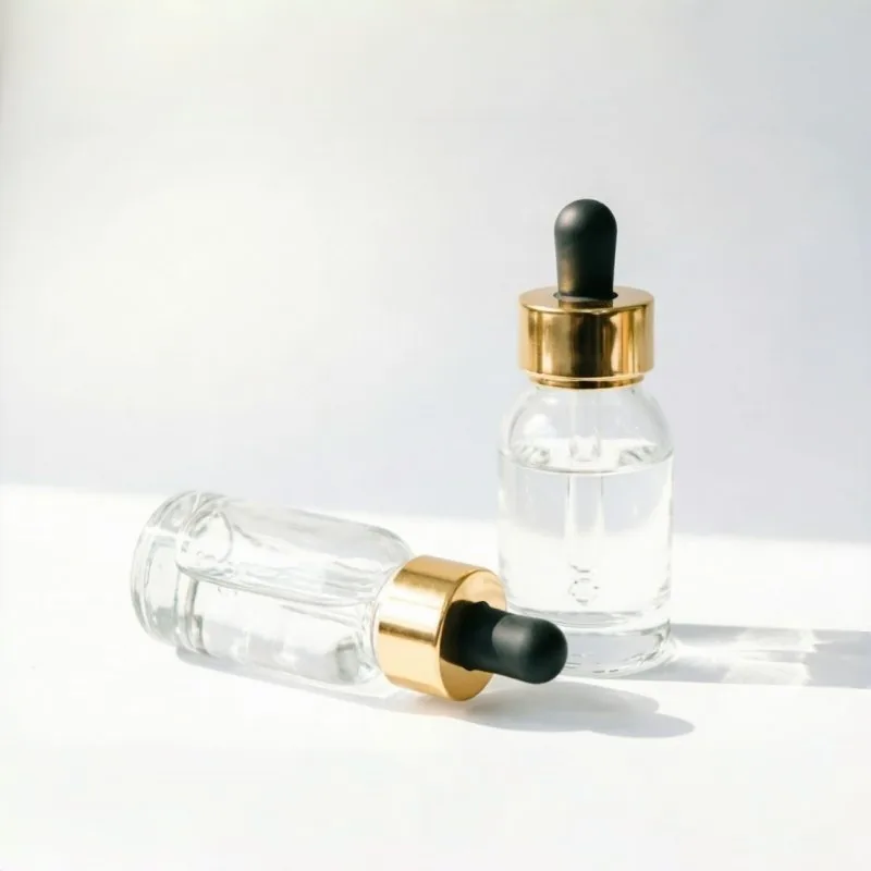 Clear Glass Roller Bottle with Gold Cap 30ml