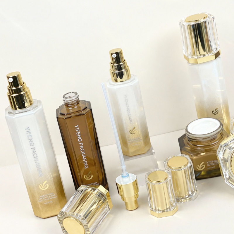 30ml 50ml Customized Cosmetic Bottles Face Cream Jars Multi-Faceted Glass Bottles