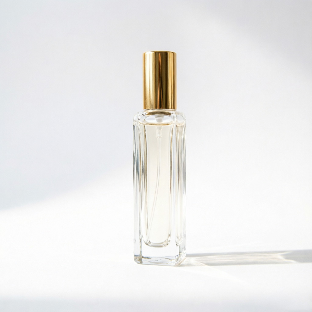 Beveled Rectangular Glass Perfume Bottle with Gold Cap 5ml 8ml 15ml 30ml 50ml