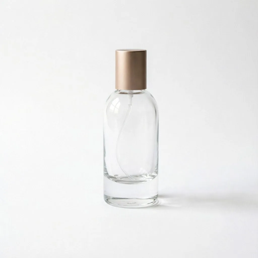 Oval Clear Glass Perfume Bottle with Metallic Cap 15ml 30ml 50ml 100ml